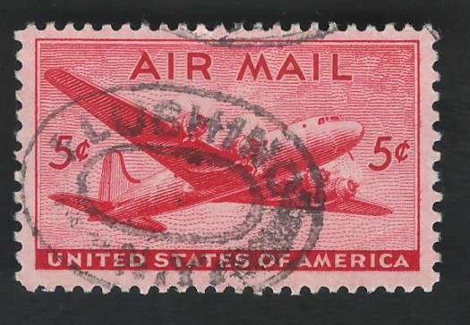 USA Scott Air Post 1946 Skymaster  #C32 5c Carmine. Price R2