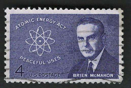 USA 1962 Senator Brien McMahon and Atomic Diagram. Scott #1200
