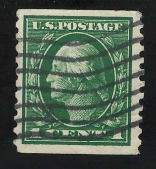USA Scott-1914  (P10 Vert) #443 1c Deep Green. Price R75 (cv R877)