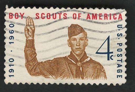 USA 1960 Boy Scout Jubilee: Boy Scout Giving Scout Sign. Scott #1145