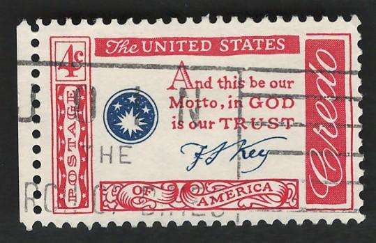USA 1960-61 American Credo: Francis Scott Key Quotation. Scott #1142