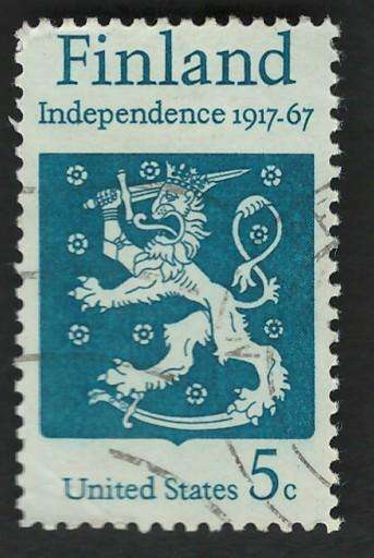 USA 1967 Finnish Independence: Finnish Coat of Arms. Scott #1334