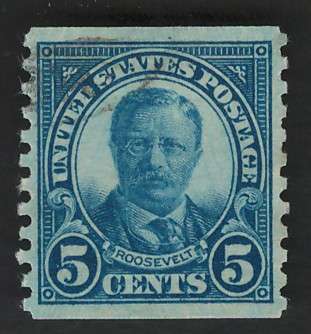 USA 1923/29  (P10 Vert.) Scott #602 5c Blue. Price R5