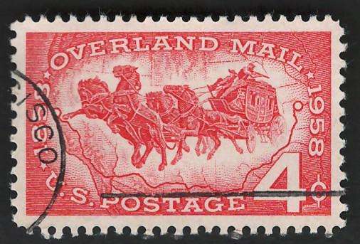 USA 1958 Mail Coach and Map of Southwest U.S. Scott #1120