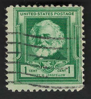 USA 1940 Henry W. Longfellow (American Poets) Scott #864 1c