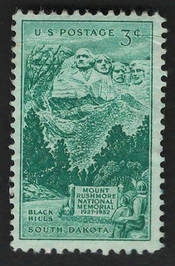USA 1952 Sculptured Heads on Mt. Rushmore. Scott #1011 (Unused)