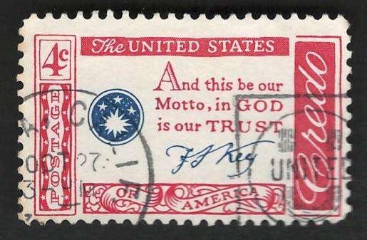 USA 1960-61 American Credo: Francis Scott Key Quotation. Scott #1142
