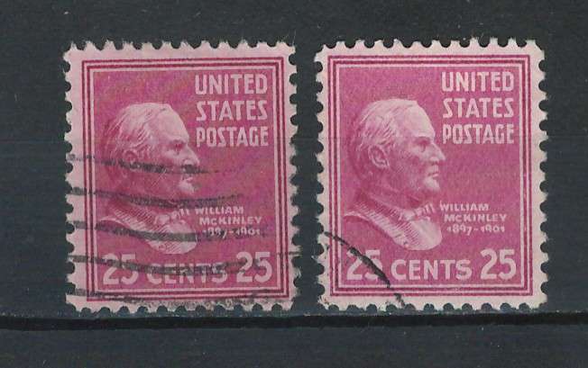 USA 1938 Pres. Iss. Scott #829 25c (Deep Red Lilac & Rose Lilac). Price R2