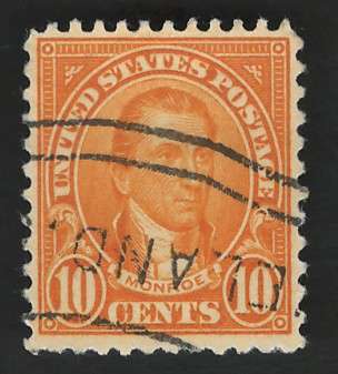 USA-Scott 1926/34 (P11x10½) #642 10c Orange Yellow. Price R5