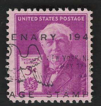 USA 1947 Thomas E. Edison Scott #945. Price R4
