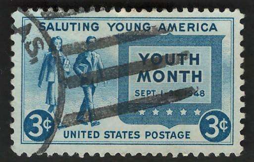 USA 1948 Girl and Boy Carrying Books Scott #963.