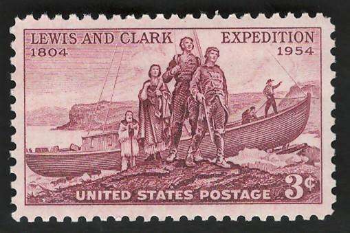 USA 1954 Landing of Lewis and Clark (MNH). Scott #1063