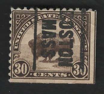 USA 1931 (P11x10½) Scott #700 30c (Vertical Boston pre-cancel). Price R7