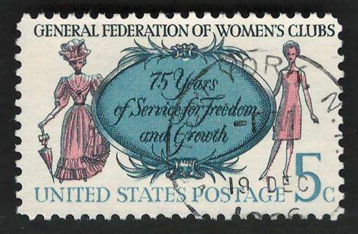 USA 1966 General Federation of Womens Clubs: Women of 1890 and 1966. Scott #1316