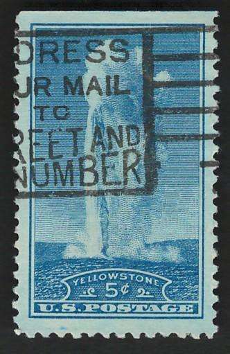 USA 1934 Old Faithfull Scott #744 5c Blue