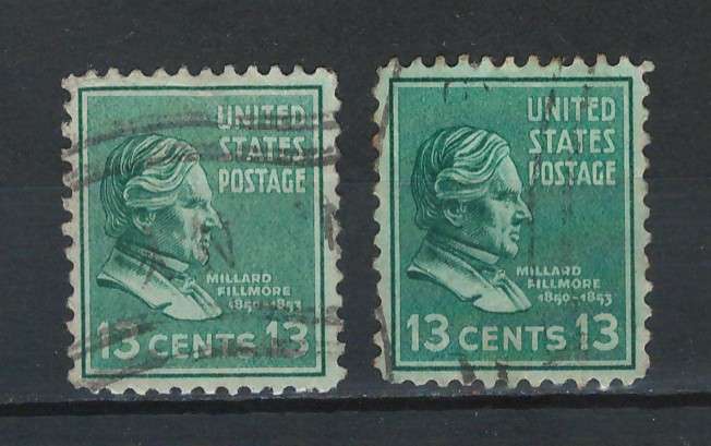 USA 1938 Pres. Iss. Scott #818 13c (Blue Green & Deep Blue Green). Price R1.50
