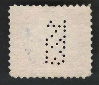 USA-1922/25  (P11) Scott #567 20c Deep Carmine Rose (company perfins). Price R7