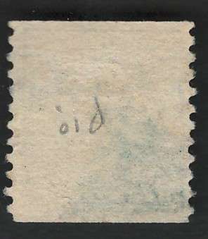 USA Scott-1914  (P10 Vert) #443 1c Yellowish Green (pre-cancel)