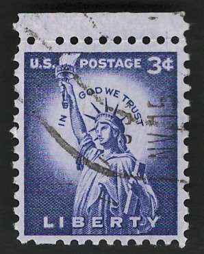 USA 1954-68 Liberty Issue: Statue of Liberty. Scott #1035 (Missing Perf)