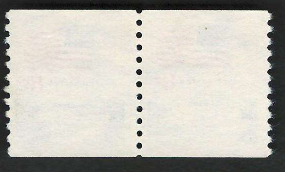 USA 1968 Flag and White House (P10 Vert). Scott #1338G (Coil strip of 2)