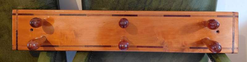 Yellowwood Coat Rack with stinkwood inlays