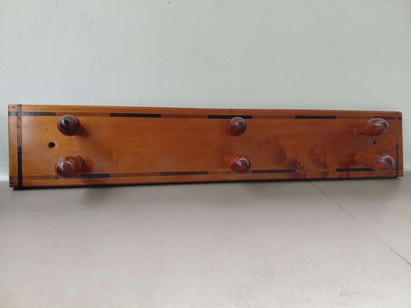 Yellowwood Coat Rack with stinkwood inlays