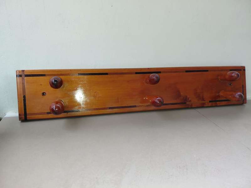 Yellowwood Coat Rack with stinkwood inlays
