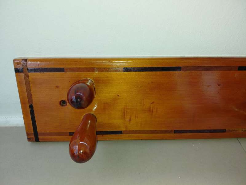 Yellowwood Coat Rack with stinkwood inlays