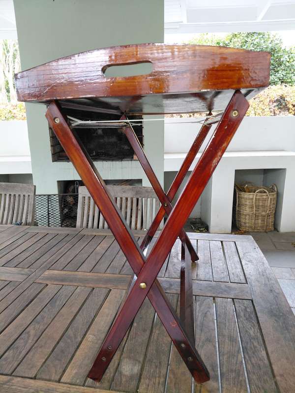 Pine tray and stand - stained and varnished