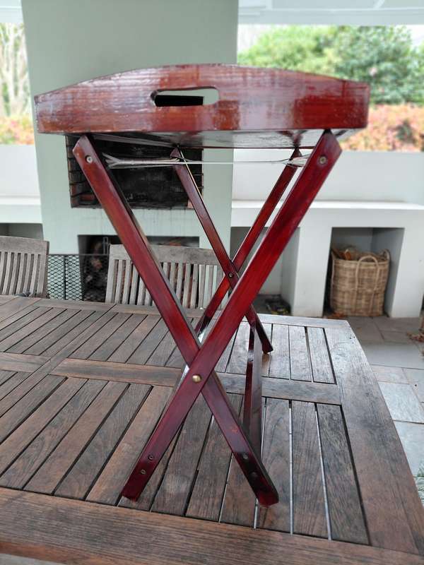 Pine tray and stand - stained and varnished