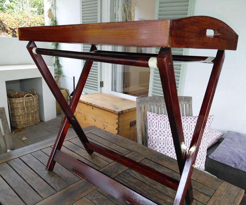 Pine tray and stand - stained and varnished