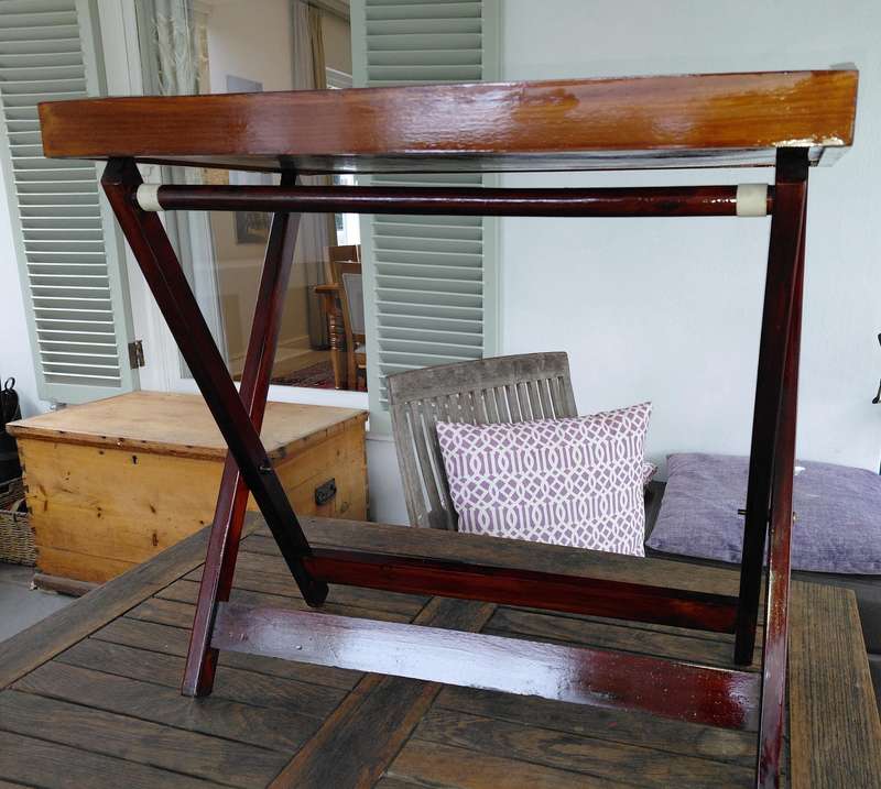 Pine tray and stand - stained and varnished
