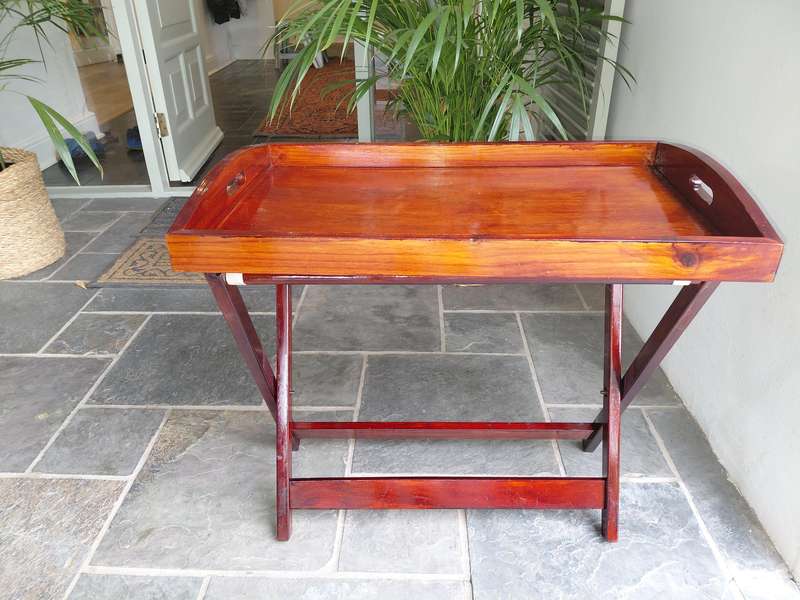 Pine tray and stand - stained and varnished