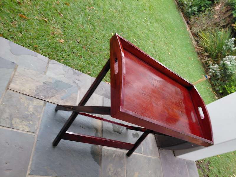 Pine tray and stand - stained and varnished
