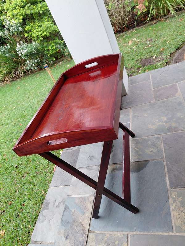 Pine tray and stand - stained and varnished