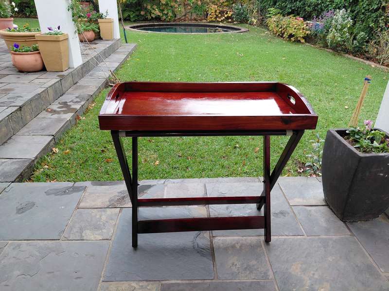 Pine tray and stand - stained and varnished