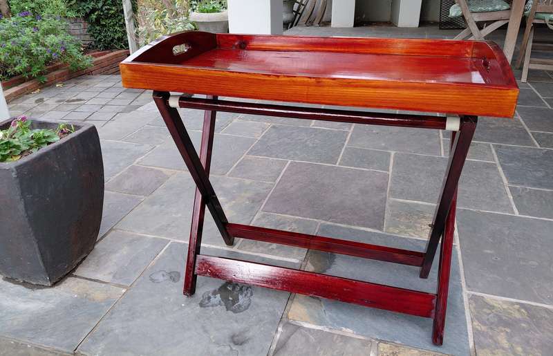 Pine tray and stand - stained and varnished