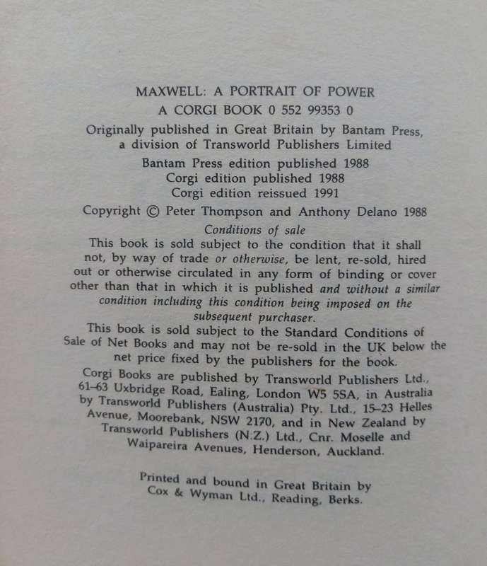 Maxwell - Portrait of Power by Peter Thompson and Anthony Delano