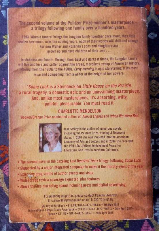Early Warning System (The Last Hundred Years #2) by Jane Smiley - proof copy