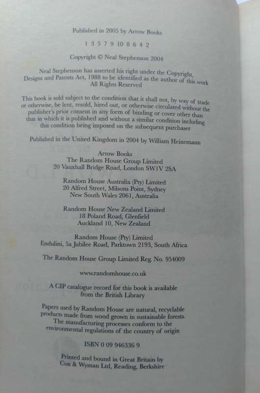 The System if the World - Book Three of the Baroque Cycle by Neal Stephenson