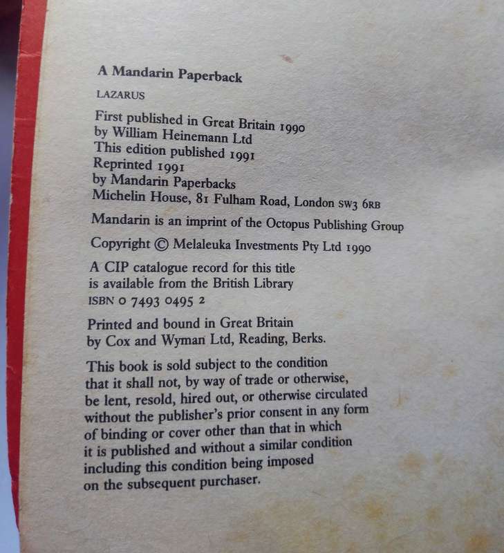 Lazarus by Morris West