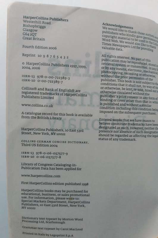 Collins German Dictionary & Grammar