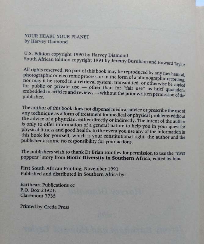 Your Heart Your Planet - Your Environment: The South African Edition by Harvey Diamond