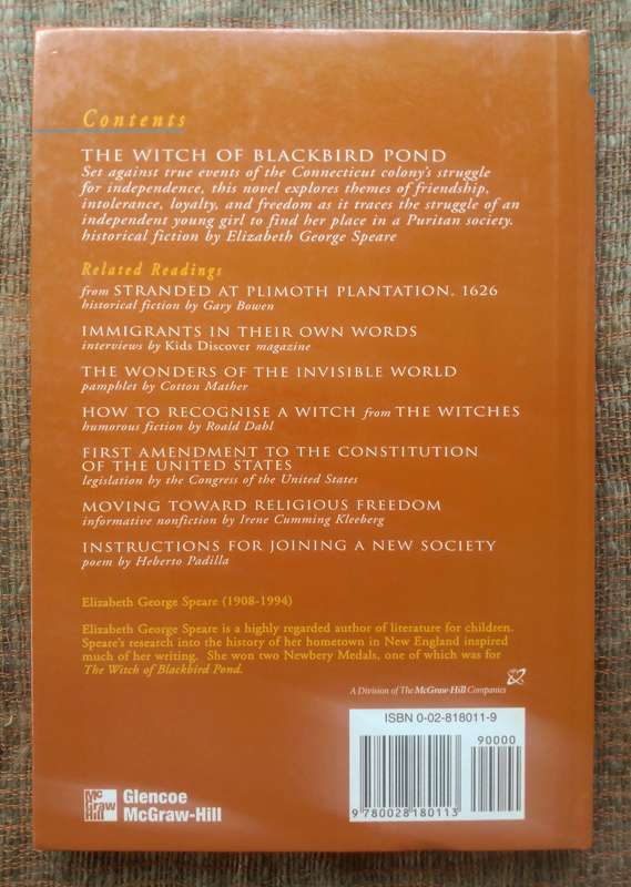 The Witch of Blackbird Pond with Related Readings by Elizabeth George Speare