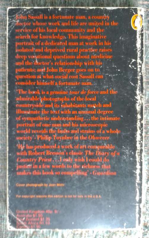 A Fortunate Man - The Story of a Country Doctor by John Berger and Jean Mohr