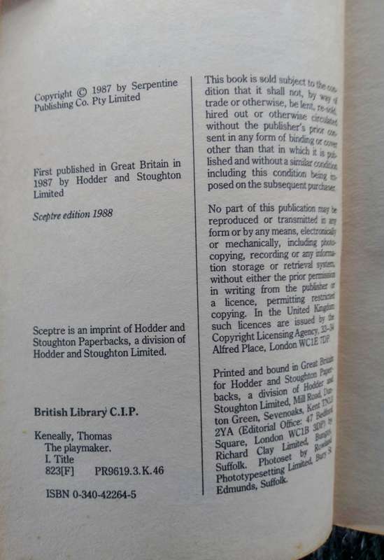 The Playmaker by Thomas Keneally