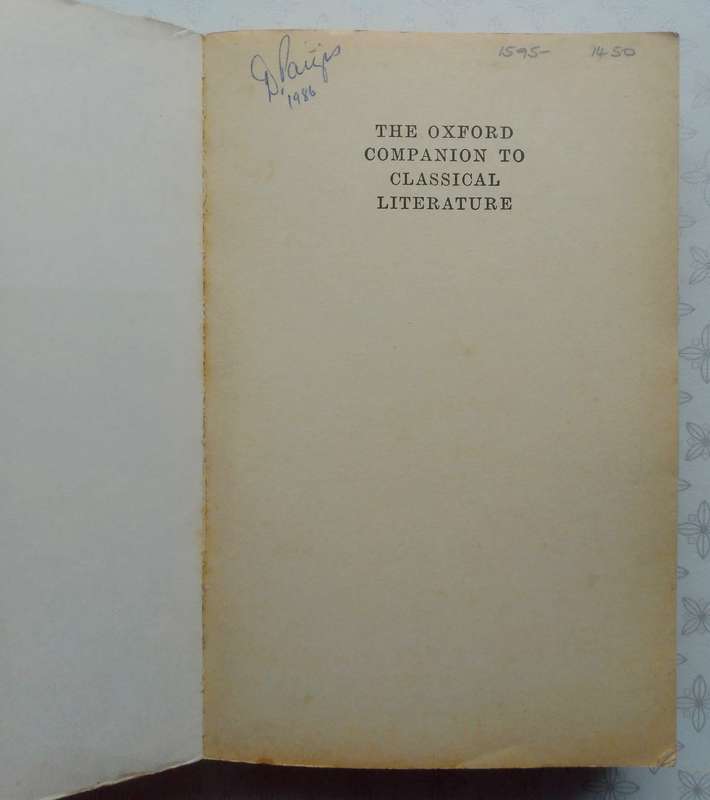 The Oxford Companion to Classical Literature