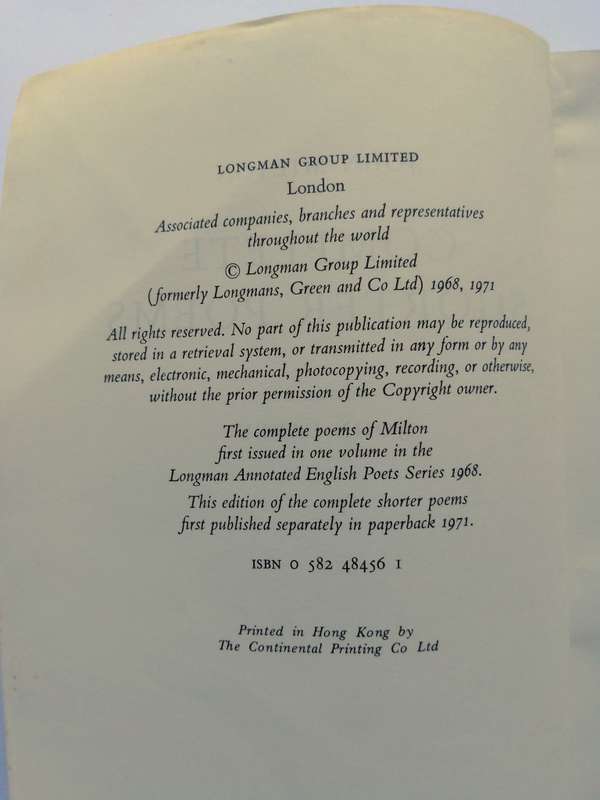 Complete Shorter Poems by John Milton