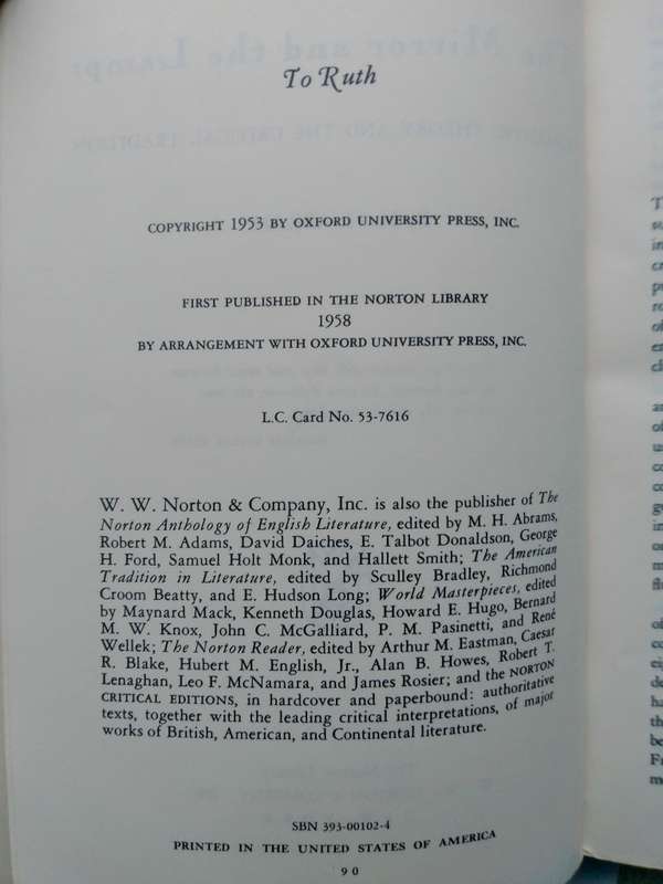 The Mirror and the Lamp - Romantic Theory and the Critical Tradition by M.H. Abrams