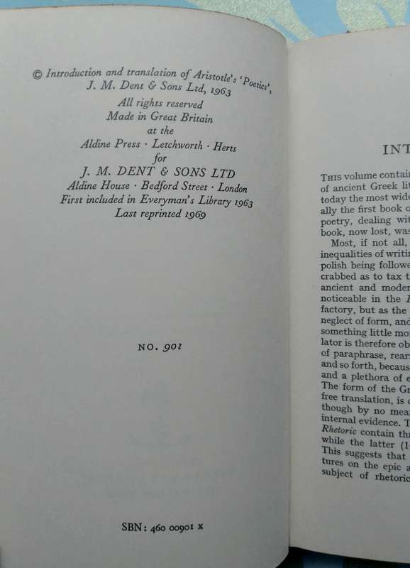 Aristotle - Poetics (Everyman's Library)